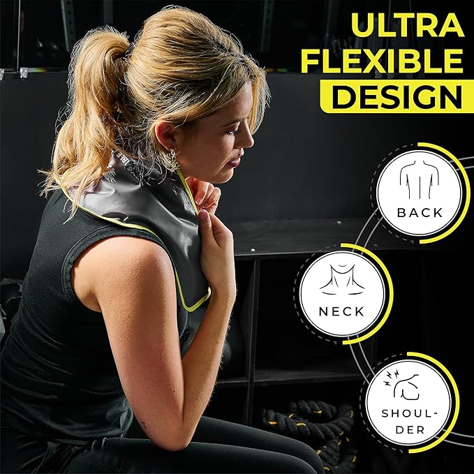 Hot & Cold Reusable Gel Pack Wrap for Neck/Shoulder/Back Pain Relief - Flexible Soft Compress - Ice & Heat Therapy for Rotator Cuff, Cervical, Pain, Swelling, Injuries and Surgery - Sport Temp-StrideForce Fitness