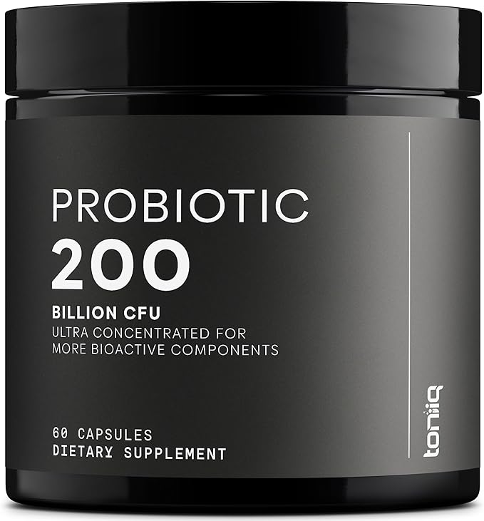 Toniiq 200 Billion CFU Probiotic Supplement 30 Verified Third-Party Tested Strains - Fully Shelf-Stable Probiotics Formula with Prebiotic Blend - Extended Release Capsules-StrideForce Fitness