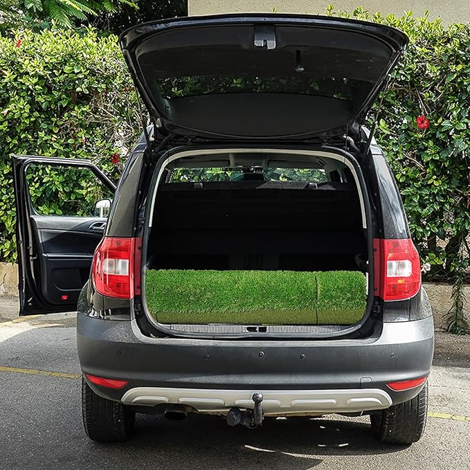 Golf Hitting Mat with Ball Tray 5x4ft - 6x4ft Dual-Turf Practice Mat for Indoor & Outdoor Use Golf Training Mat with Rubber Tee Holes, Suitable for Swing Driving & Chipping-StrideForce Fitness