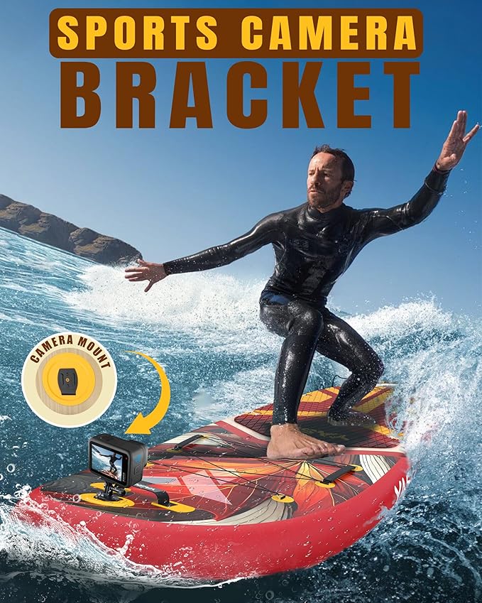 YASKA Inflatable Stand Up Paddle Board - 11ft Extra Wide Paddleboard with Premium SUP Board Accessories,Camera Mount,Non-Slip EVA Deck,5 Handles,Youth/Adult-StrideForce Fitness