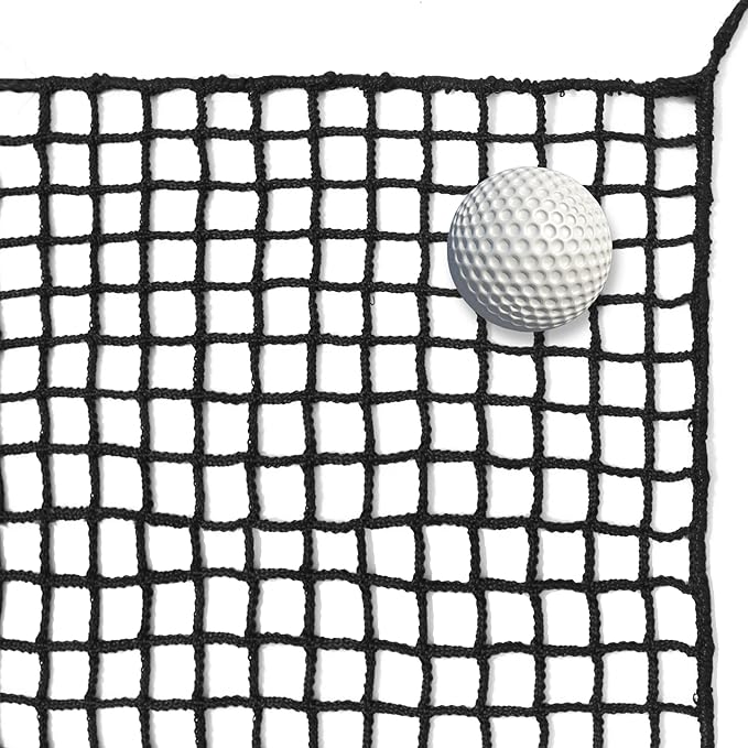 Black Polyester Golf Practice Fence Net, Heavy Duty Golf Ball Barrier Net, Indoor Outdoor Portable Golf Seine Net, Golf Batting Net, Adjustable Protective Net for Backyard-StrideForce Fitness