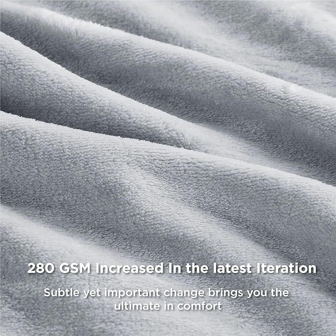 Bedsure Fleece Bed Blankets Full Size Light Grey - Soft Lightweight Plush Fuzzy Cozy Luxury Blanket Microfiber, 84x90 inches-StrideForce Fitness