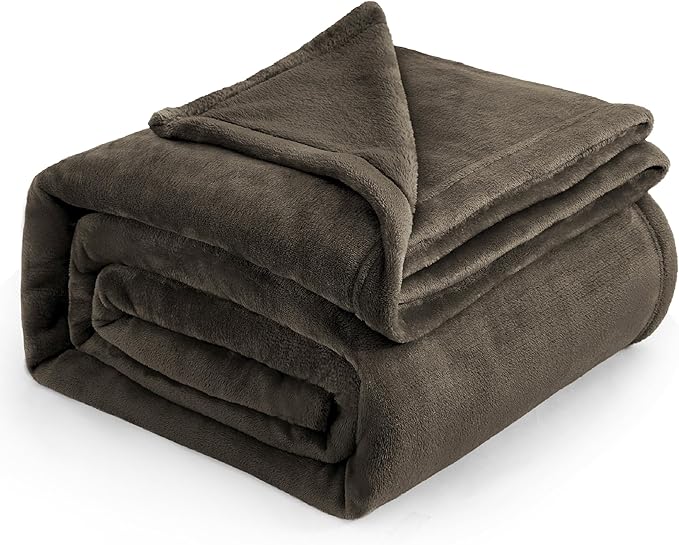 Bedsure Fleece Blankets Queen Size Brown - Bed Blanket Soft Lightweight Plush Fuzzy Cozy Luxury Microfiber, 90x90 inches-StrideForce Fitness
