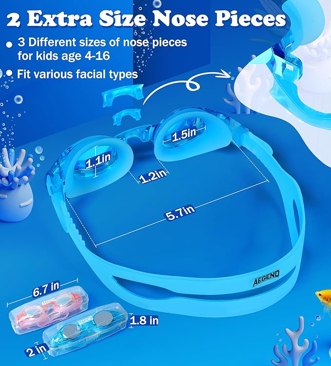 Aegend 2 Pack Kids Goggles, Swimming Goggles for Kids Age 4-16 Boys and Girls Youth, Anti-Fog Waterproof Anti-UV Pool Goggles-StrideForce Fitness