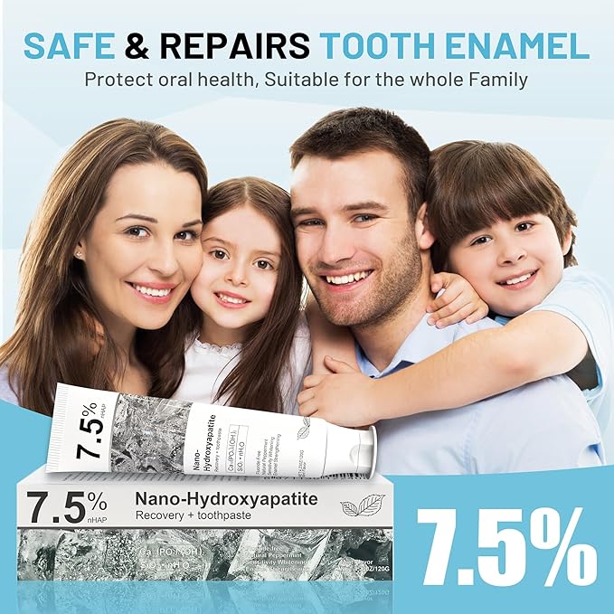 Hydroxyapatite Toothpaste for Advanced Enamel Protection, Fluoride-Free Nano Hydroxyapatite Toothpaste, Gentle and Effective Formula, Fresh Breath, Suitable for Sensitive Teeth 2 Pack