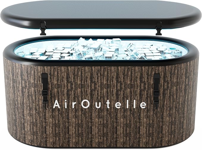 Cold Plunge Tub, Inflatable Ice Bath Tub, 216 - Gallon Large Bath Tubs for Cold Plunge, Durable, Portable & Compatible with Water Chiller for Recovery, Gyms and Cold - Water Training (Brown)-StrideForce Fitness