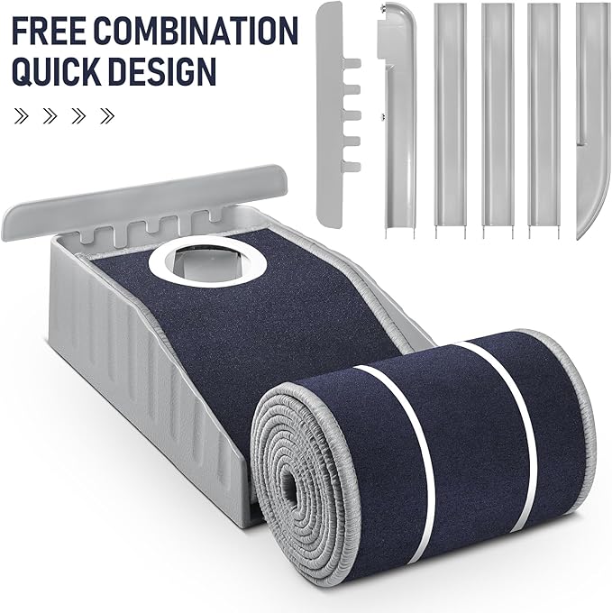 Mini Golf Putting Mat - Indoor/Outdoor with Ball Return Alignment Guide & Durable Velvet Crystal Mat Golf Accessories for Men Enjoy Speedy Wrinkle-Resistant Putting Fun-StrideForce Fitness