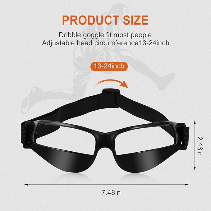 7 Pack of Basketball Dribbling Goggles，Basketball training,Aid Training Equipment for Improving Court Vision，Adjustable Basketball Sports Training Glasses，Improves ball handling-StrideForce Fitness