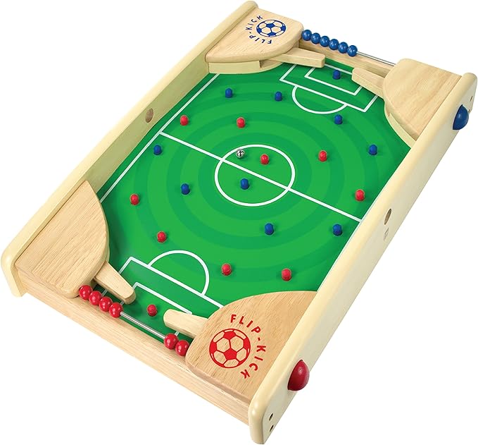 Flipkick: Wooden Tabletop Football/Soccer Pinball Games, Indoor Portable Sport Table Board for Kids and Family-StrideForce Fitness