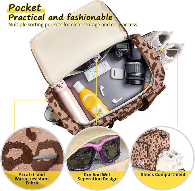 FIORETTO Women's Gym Duffle Bag with Shoes Compartment, 37L Capacity, Ideal for Travel, Gym, Sports, Duffel, Weekender-StrideForce Fitness