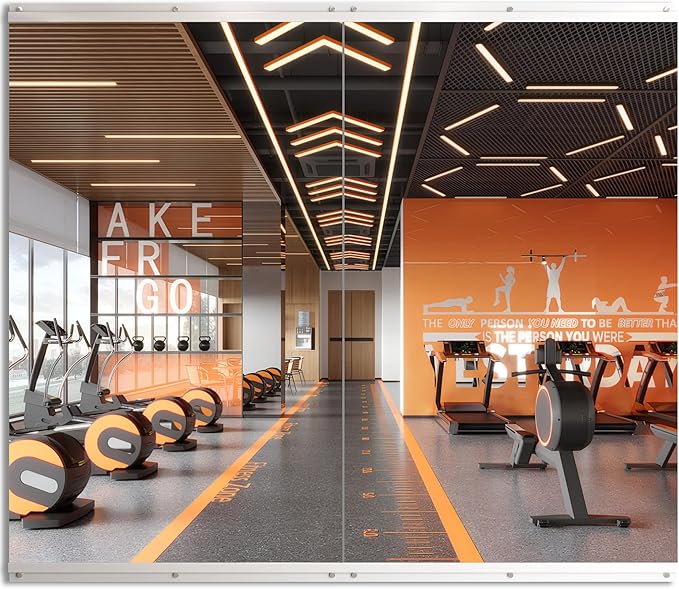 ROOMTEC Workout Mirrors for Home Gym 60"x30"-2PCS, Large Wall Mirror Full Length for Fitness, Yoga, Big Wall Mounted Frameless Glass Mirror for Garage, Dance Studio, Bedroom-StrideForce Fitness