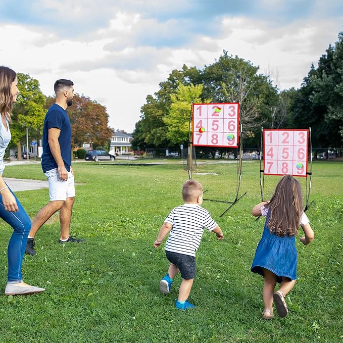Dart Board for Kids, Kids Dart Board Set with Sticky Balls/Support Frame, Indoor/Sport Outdoor Fun Party Play Game,Easy Set Up and Included Carry Bag-StrideForce Fitness