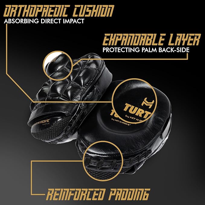 HIT N MOVE Turtle Boxing Mitts and Pads Suitable for Boxing Gloves Men, Boxing Equipment, MMA Gloves Men, UFC Gloves, Boxing Mitts Leather, Training Gear for Athletes, High-Performance Focus Mitts-StrideForce Fitness