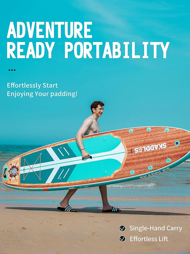 11' Inflatable Stand Up Paddle Board – Extra Wide SUP for Adults & Kids of All Skill Levels, Stable Paddleboard with Pump, Fins, Backpack, Accessories & Waterproof Phone Pouch-StrideForce Fitness