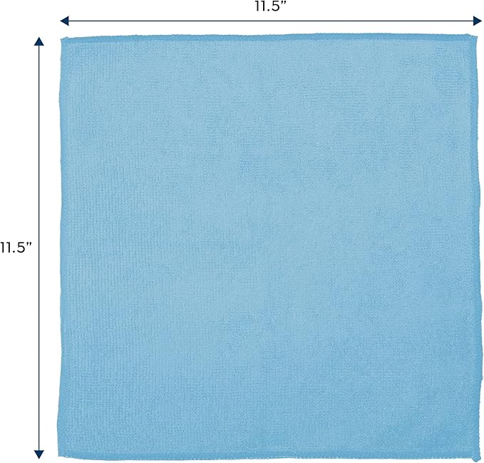 S&T INC. 50 Pack Microfiber Cleaning Cloth, Bulk Towels for Home, Reusable Microfiber Towels for Cars, Cleaning Rags, Light Blue, 11.5 Inches x 11.5 Inches, 50 Count-StrideForce Fitness