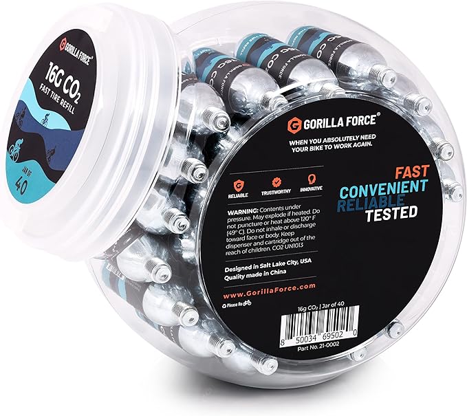 Threaded CO2 Cartridges, 16g for Bike Tire Inflators-StrideForce Fitness