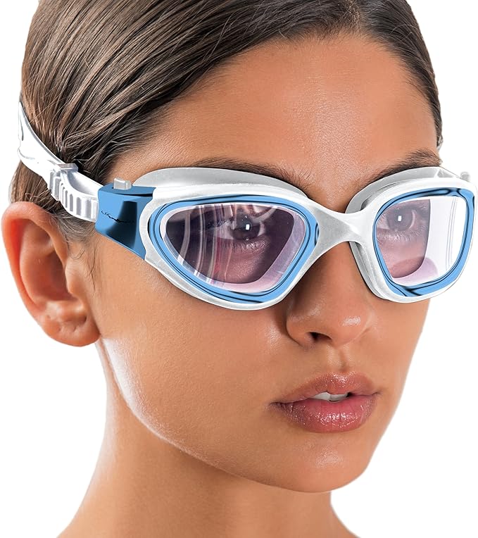 AqtivAqua Swimming Goggles, DX Wide View Swim Goggles for Adult Men Women, Anti Fog No Leaking-StrideForce Fitness
