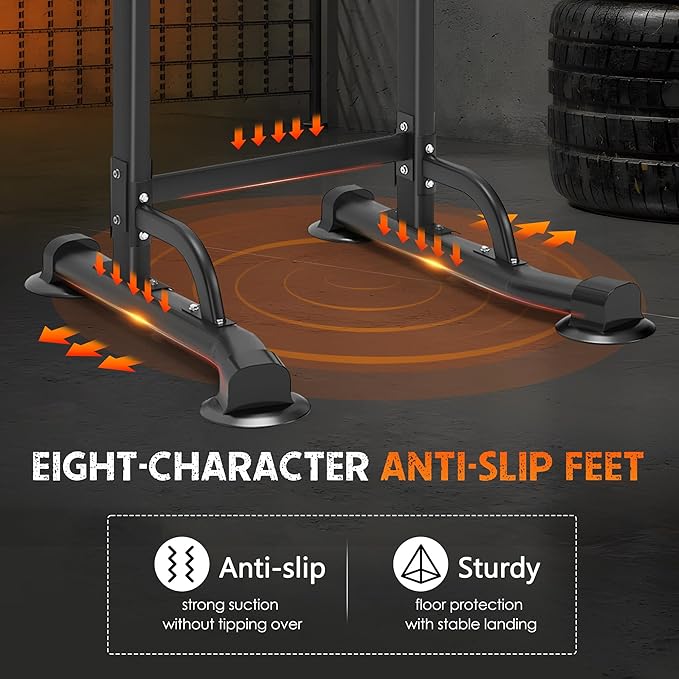 SogesHome Power Tower Pull Up Bar and Dip Station Adjustable Height Dip Stand Multi-Functional Strength Training Fitness Workout Station-StrideForce Fitness