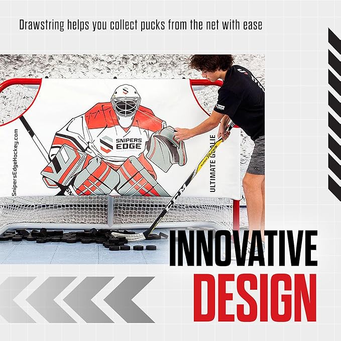 Snipers Edge Hockey - Ultimate Goalie Shooter Tutor - Fits Inside Goal - Long Lasting Durability with Its Impact Resistant Vinyl-StrideForce Fitness