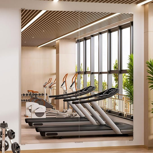 2PCS 71" X 32" Gym Mirror - Full Length Wall Mirror for Gyms, Dance Studios, Home and Yoga - Easy Installation, Ultra Light Shatterproof Nano Miorror Reduces 60% Commercial Insurance Costs, 5LB Each-StrideForce Fitness