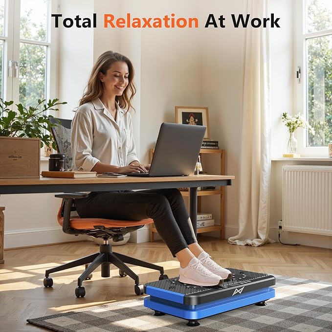 AXV Vibration Plate Fitness Platform Exercise Machine Vibrating Lymphatic Drainage Shaking Full Body Shaker Workout Vibrate Stand Shake Board Sport Gym for Weight Loss Fat Burner for Women Men-StrideForce Fitness