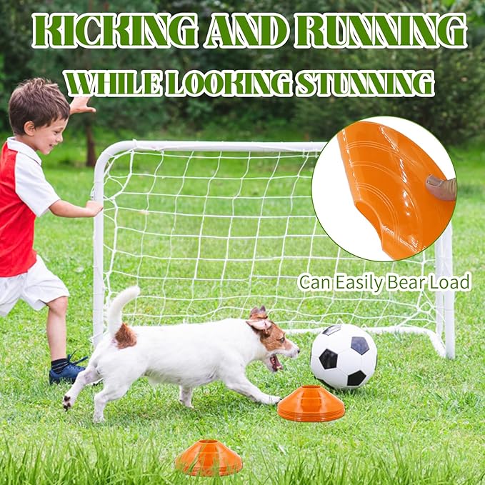 60/30 Pack Soccer Training Cones - Agility Cones with Carry Bag, Sturdy Disc Cones for Sports Training, Soccer, Football, Basketball, Indoor Outdoor Sports, Festive Events, Field Cone Markers-StrideForce Fitness
