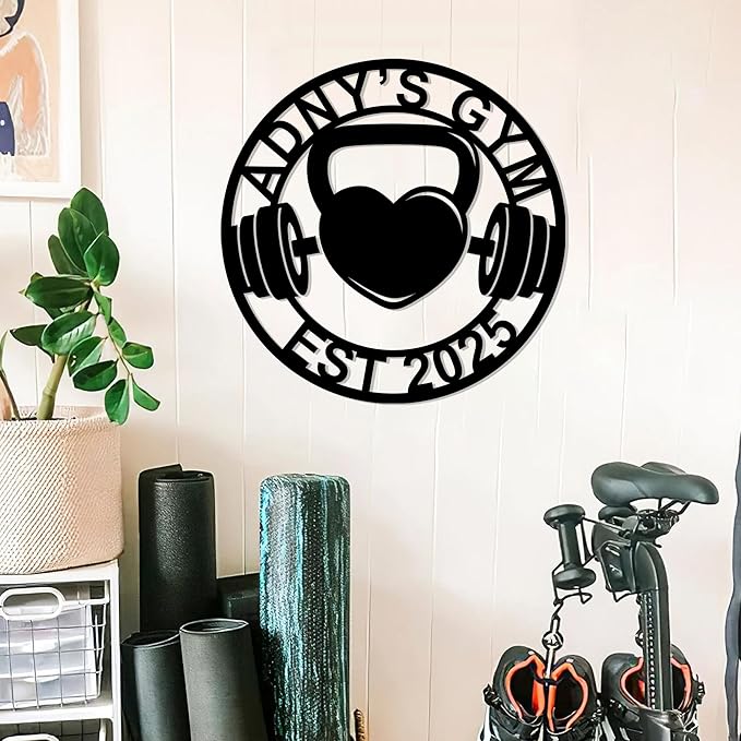 Luxury Personalized Gym Metal Sign, Custom Home Gym Sign, Home Gym Decorations, Gifts for Fitness Lovers, Workout Room Decor, Gym Signs for Home Gym, Christmas Gifts 3-StrideForce Fitness
