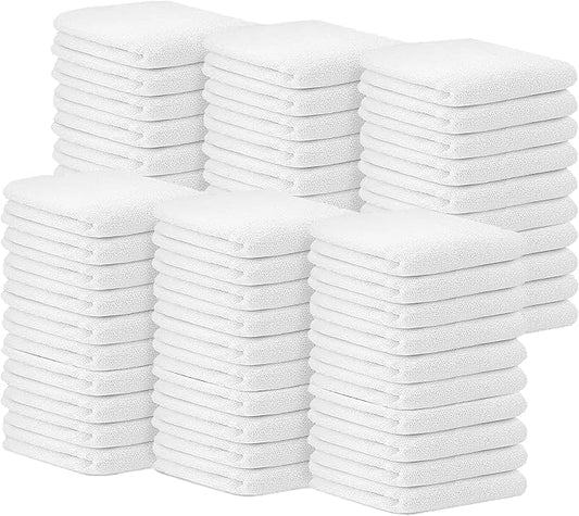 Avalon Towels Terry Bar Mop Towels (Value Pack of 60) Size 14"x17" – Absorbent and Durable, Multipurpose Cleaning Rags, Cotton Cleaning Cloths, Terry Cloth Rags, Reusable Shop Rag (White)-StrideForce Fitness
