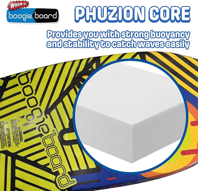 Wham-O Boogie Boards, 37" Body Board for Beach, Lightweight Bodyboard with Wrist Leash for Beginners and Training All Wave Conditions(1 Pack)-StrideForce Fitness