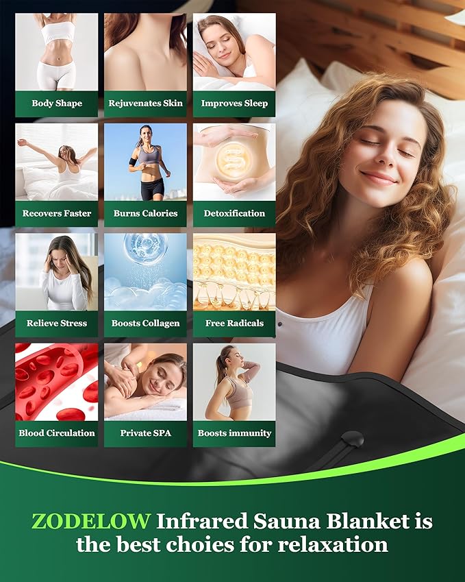 Sauna Blanket Infrared Sauna Blanket with Infrared Light, Sauna Bag for Relaxation and Wellness, Waterproof Infrared Heat Sauna Wrap-StrideForce Fitness