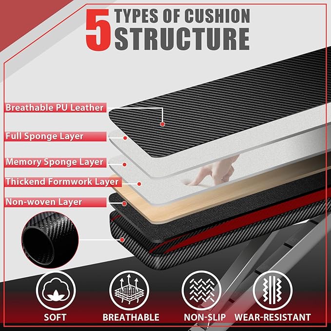 OPPSDECOR 900LBS Adjustable Weight Bench Press with Leg Extension and Preacher Curl Pad, Flat Incline Decline Utility Workout Bench for Home Gym Exercise-StrideForce Fitness