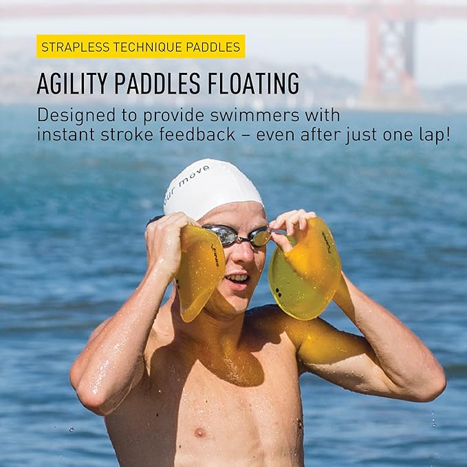 FINIS Agility Floating Swim Paddles - Strapless Design for Stroke Technique - Instant Feedback-StrideForce Fitness