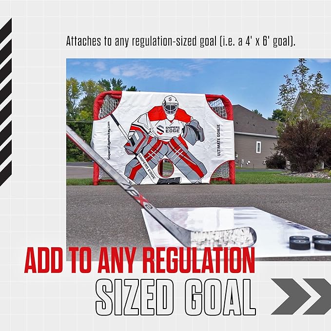Snipers Edge Hockey - Ultimate Goalie Shooter Tutor - Fits Inside Goal - Long Lasting Durability with Its Impact Resistant Vinyl-StrideForce Fitness