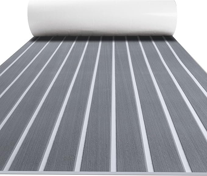 FOCEAN Boat Flooring EVA Foam Boat Decking Faux Teak Marine Flooring Boat Mat Boat Carpet Sheet for Motorboat RV Yacht Kayak Surfboard, 94.5"x 47.2"/35.4"/23.6"/15.7"-StrideForce Fitness