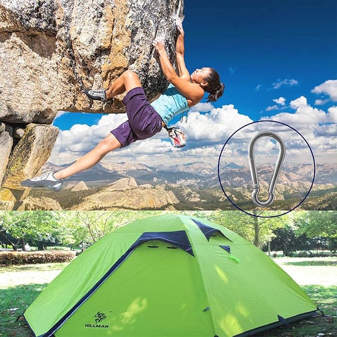 10Pack 5.5 Inch Spring Snap Hooks, Heavy Duty Carabiner Clips for Swing, 12MM 1/2” Quick Chain Link Buckle Clip Keychain Carabiners for Hammock Fitness Gym Boating-1350lbs Capacity-StrideForce Fitness