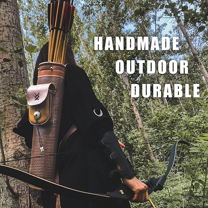 Arrow Quiver or Rustic Leather Quiver - Back Quiver for Arrows and Crossbow Quiver - Bow Quiver and Quiver for Compound Bow - Traditional Arrow Holder-StrideForce Fitness