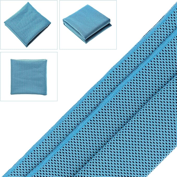 Biange Cooling Towel (Pack of 20, 40"x12") with Pouches for Sports, Workout, Fitness, Gym, Yoga, Golf, Pilates, Travel, Camping & More-StrideForce Fitness