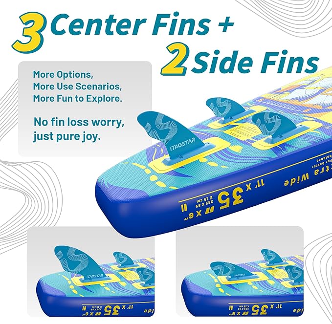 Journey 11'6" / 11'×34" / 11'×35" Extra Wide Paddle Board, One-Stop Premium SUP Board Accessories, Tailored Fins, Stable Inflatable Stand Up Paddle Boards for Youth/Adults of All Skill Levels-StrideForce Fitness