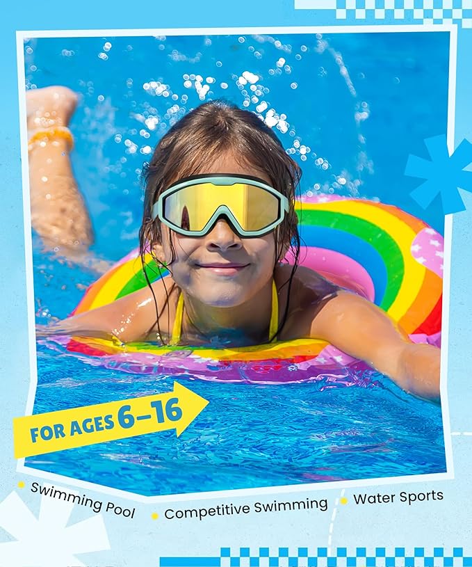 NSSIW Swim Goggles Swimming Kids-Goggles: Anti Fog No Leak with Nose Clip Earplugs for Girls Boys Youth 6-14 3 Pack-StrideForce Fitness