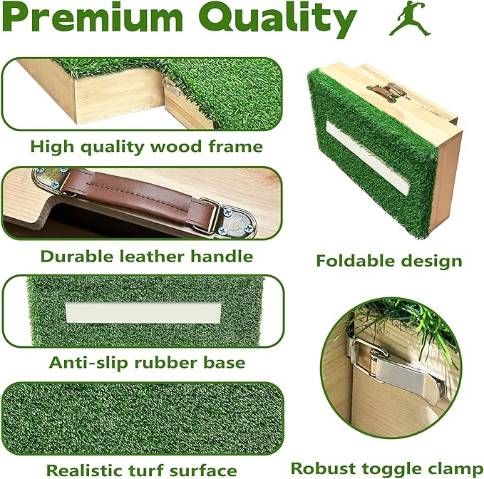 PROLEE Pitching Mound, 6.5 Inch Pitchers Mound with Antifade Turf, Pitching Mounds for Baseball, Portable Design with Easy Carrying-StrideForce Fitness