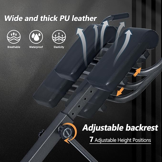 SogesPower Roman Chair Back Extension Machine, Hyperextension Bench for Hamstring,Adjustable and Foldable Exercise Equipment for Home Gym-StrideForce Fitness