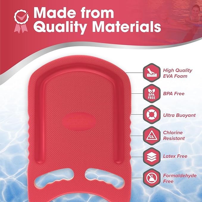 Kickboard Adult & Youth Swim Buoy Aid Leg Kick Exercise Training Float for Swimming Pool or Open Water Foam Equipment | High Buoyancy | Non-Slip | EVA Material & BPA Free-StrideForce Fitness
