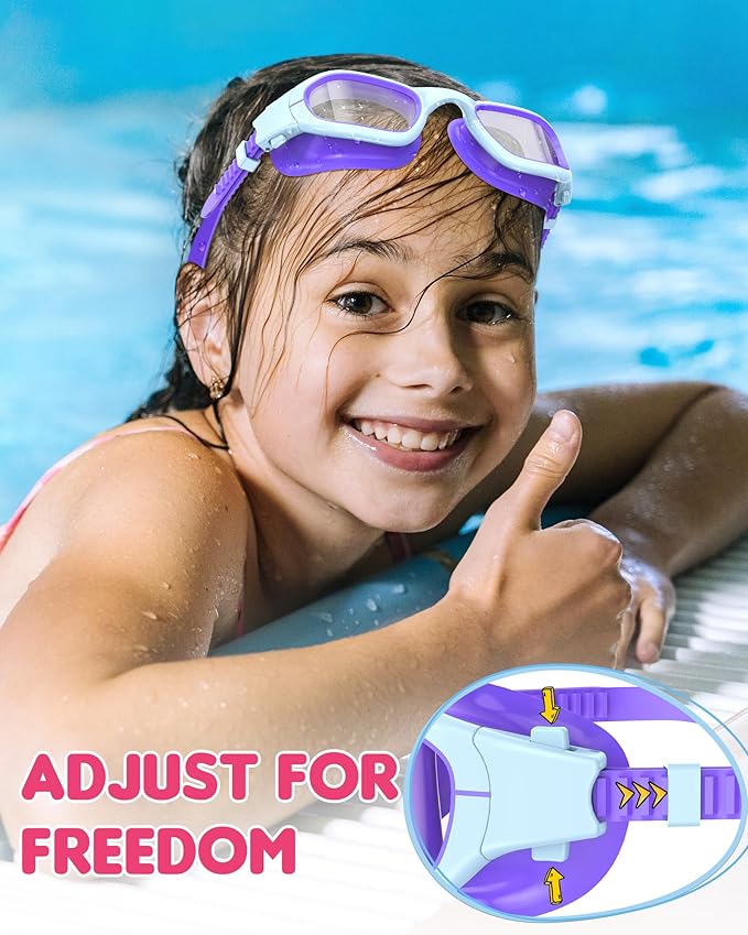 Kids Swim Goggles,Swimming Goggles for Kids 6-14, Anti-Fog UV Protection Pool Glasses for Boys Girls-StrideForce Fitness