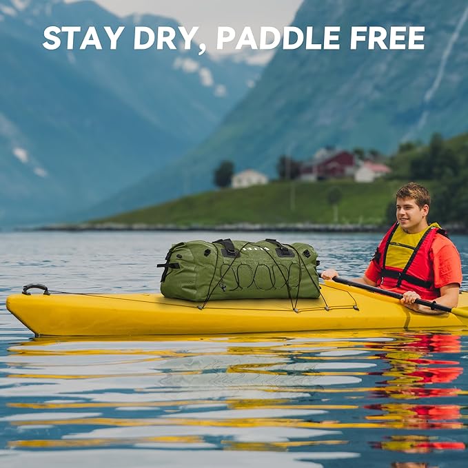 HEETA Waterproof Duffel Bag Motorcycle Dry Bag Backpack, 60L/80L Extra Large Rolltop Travel Duffle Bags with Straps & Handles for Kayaking Rafting Boating Canoeing Camping Gym Beach Cruise Ship-StrideForce Fitness