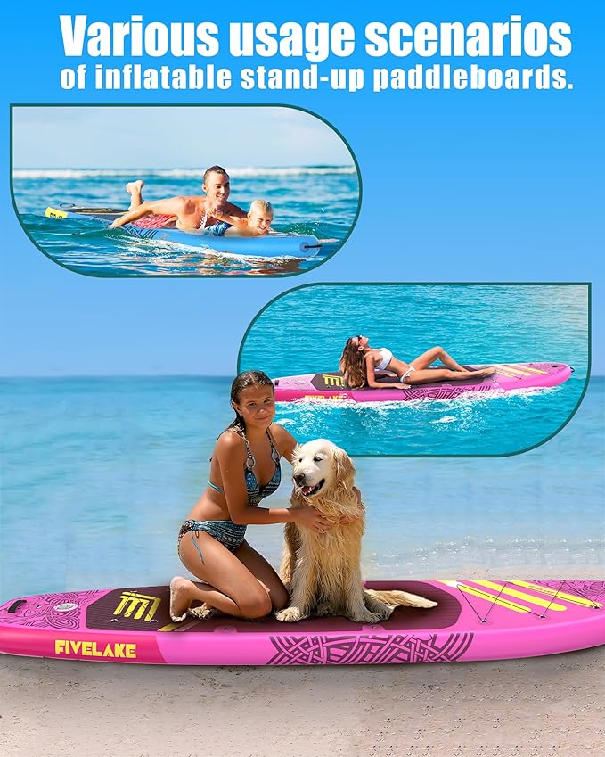 Inflatable Paddle Board 11' x 35'' Wide Stable Design,Stand Up Paddleboard with Sup Accessories Backpack,Pump,Ankle Leash,Adjustable Paddle,Non-Slip Comfort Deck for Adult Youth-StrideForce Fitness