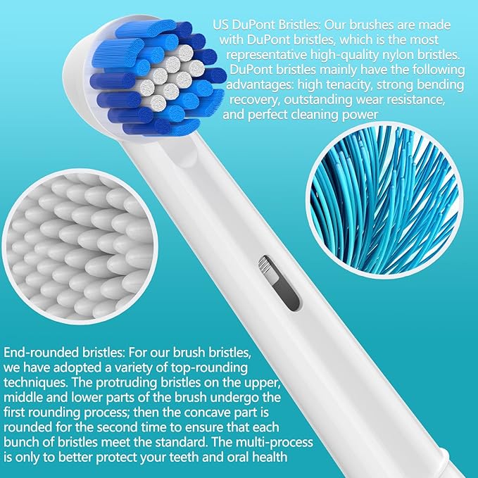 16 Pack Replacement Heads for Oral B Braun- Includes 4 Sensitive Brush, 4 Precision Brush, 4 Deep Cleaning, 4 Floss Cleaning Toothbrush Heads