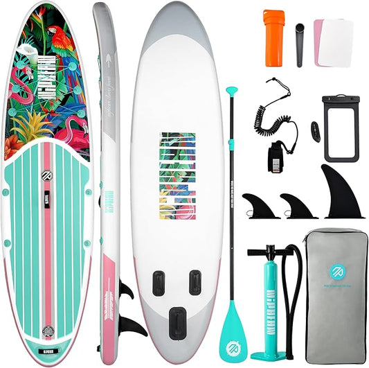 Niphean Inflatable Stand Up Paddle Board with SUP Accessories, Anti-Slip EVA Deck, 10’6’’ Inflatable Paddle Boards for Adults & Youth of All Skill Levels-StrideForce Fitness