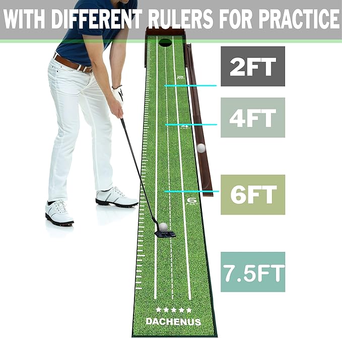 Putting Green Indoor Mat Outdoor Golf Putting Mat with Automatic Ball Return - Ideal for Home, Office, and Outdoor Use-StrideForce Fitness