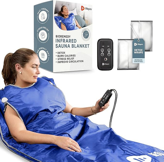Lifepro BioRemedy Infrared Sauna Blanket – Available in 5 Colors – Portable Far Infrared Home Sauna Bag for Detox, Tension, and Relaxation – Adjustable Temp (86–158°F) & Timer – Includes Detox Wraps-StrideForce Fitness