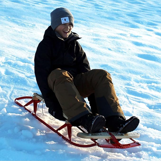 Flexible Flyer Metal Runner Sled. Steel & Wood Steering Snow Slider-StrideForce Fitness